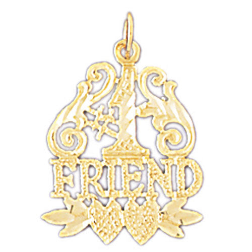 14K GOLD SAYING CHARM - #1 FRIEND #10385