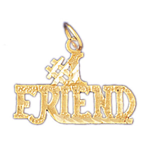 14K GOLD SAYING CHARM - #1 FRIEND #10396