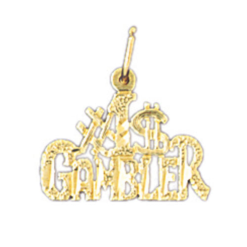 14K GOLD SAYING CHARM - #1 GAMBLER #10799