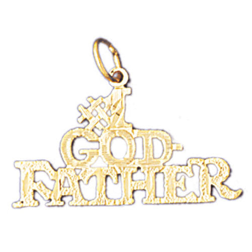 14K GOLD SAYING CHARM - #1 GODFATHER #10472