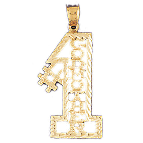 14K GOLD SAYING CHARM - #1 GODMOTHER #10471