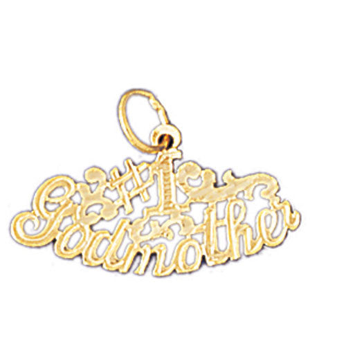 14K GOLD SAYING CHARM - #1 GODMOTHER #10475