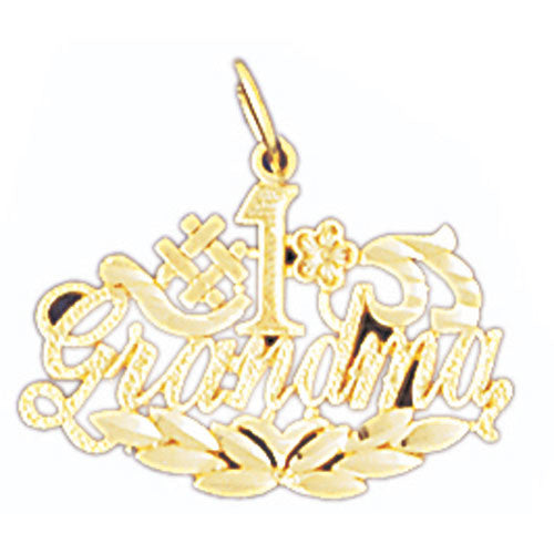 14K GOLD SAYING CHARM - #1 GRANDMA #10000