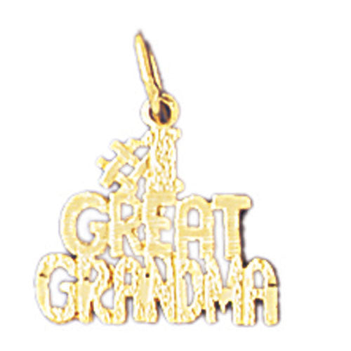 14K GOLD SAYING CHARM - #1 GREAT GRANDMA #10016