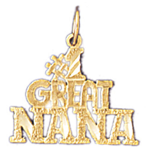 14K GOLD SAYING CHARM - #1 GREAT NANA #10496