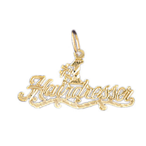 14K GOLD SAYING CHARM - #1 HAIRDRESSER #10743