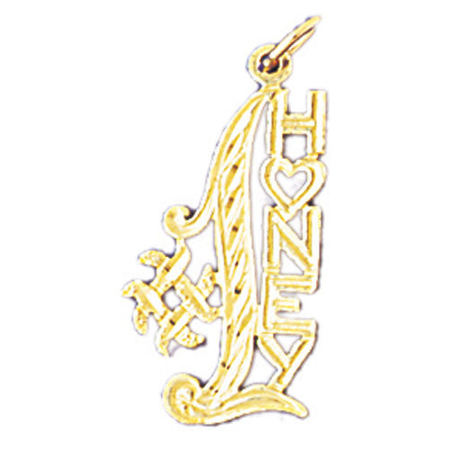 14K GOLD SAYING CHARM - #1 HONEY #10293