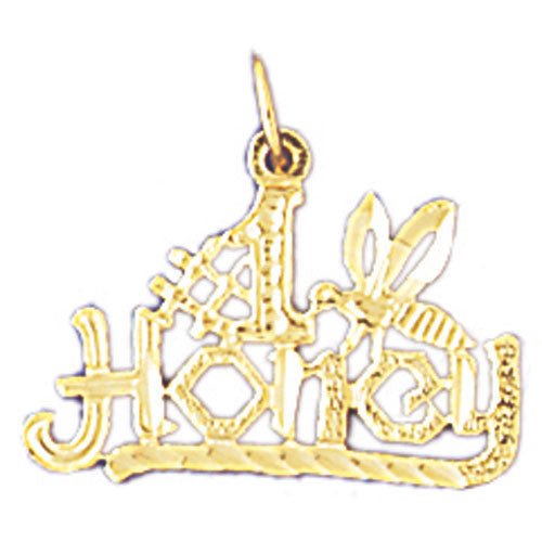 14K GOLD SAYING CHARM - #1 HONEY #10294