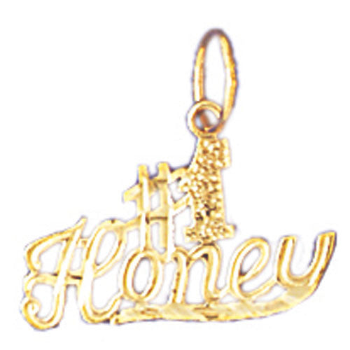 14K GOLD SAYING CHARM - #1 HONEY #10295