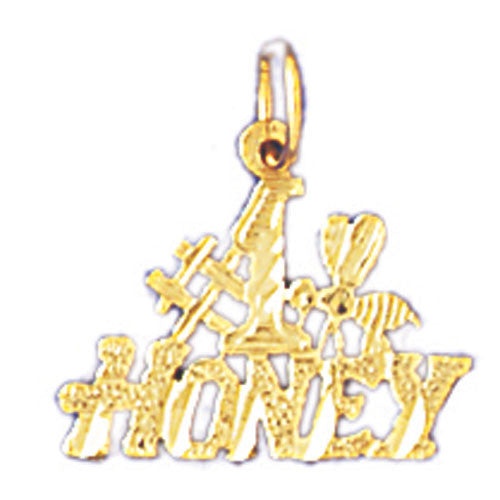 14K GOLD SAYING CHARM - #1 HONEY #10296