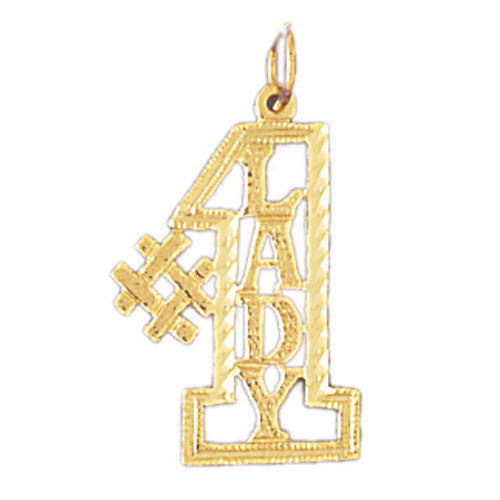 14K GOLD SAYING CHARM - #1 LADY #10128