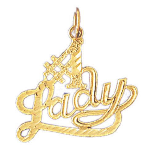 14K GOLD SAYING CHARM - #1 LADY #10132