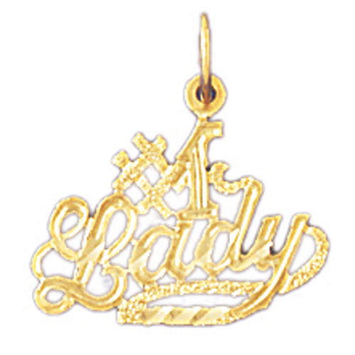 14K GOLD SAYING CHARM - #1 LADY #10140