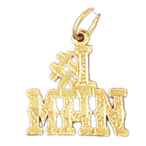 14K GOLD SAYING CHARM - #1 MAN #10113