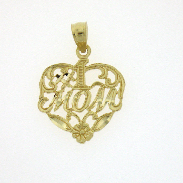 14K GOLD SAYING CHARM - #1 MOM #9783