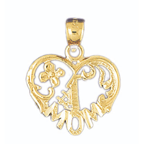 14K GOLD SAYING CHARM - #1 MOM #9785