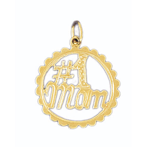 14K GOLD SAYING CHARM - #1 MOM #9786