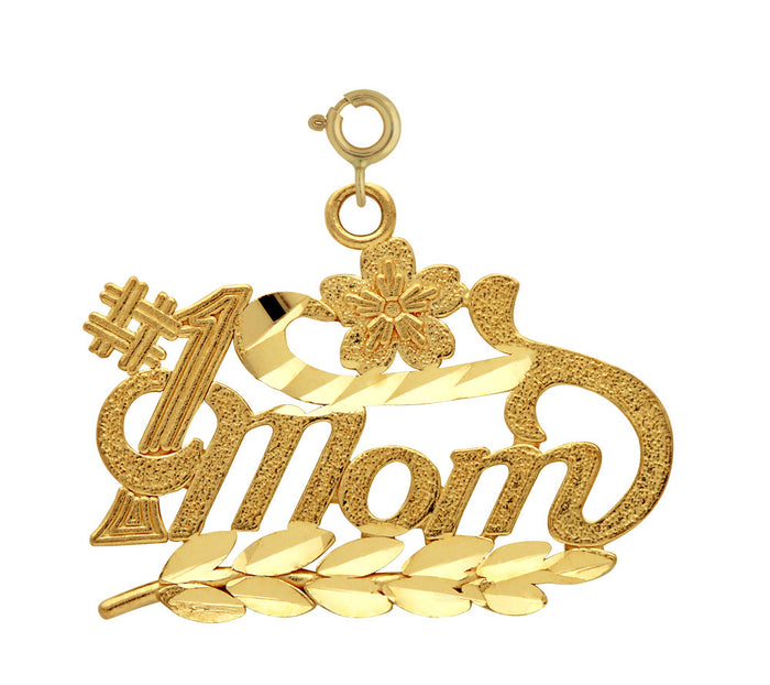 14K GOLD SAYING CHARM - #1 MOM #9790