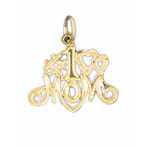 14K GOLD SAYING CHARM - #1 MOM #9796