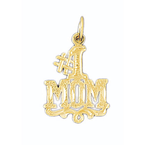 14K GOLD SAYING CHARM - #1 MOM #9799