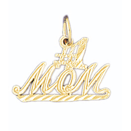 14K GOLD SAYING CHARM - #1 MOM #9800