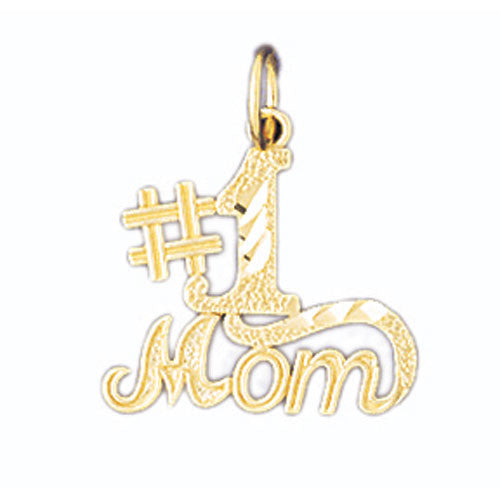 14K GOLD SAYING CHARM - #1 MOM #9801