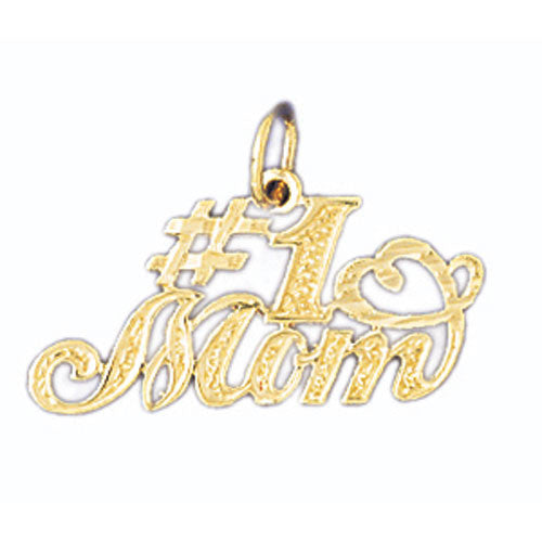 14K GOLD SAYING CHARM - #1 MOM #9804