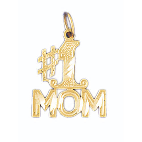 14K GOLD SAYING CHARM - #1 MOM #9805