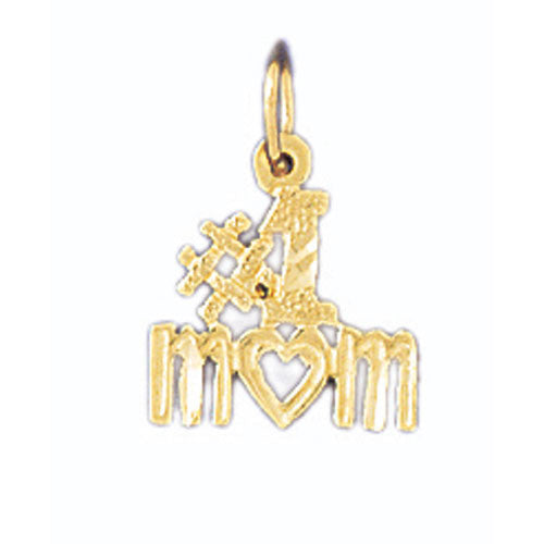 14K GOLD SAYING CHARM - #1 MOM #9806