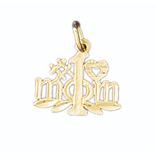 14K GOLD SAYING CHARM - #1 MOM #9807