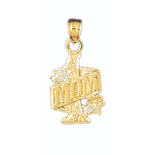 14K GOLD SAYING CHARM - #1 MOM #9808