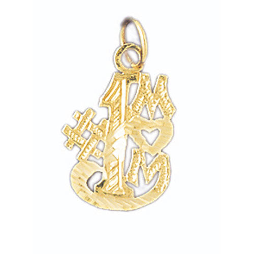 14K GOLD SAYING CHARM - #1 MOM #9810