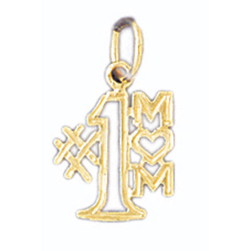 14K GOLD SAYING CHARM - #1 MOM #9812