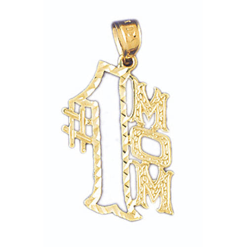 14K GOLD SAYING CHARM - #1 MOM #9813