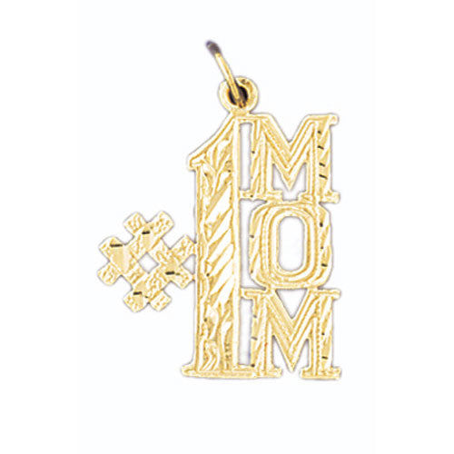 14K GOLD SAYING CHARM - #1 MOM #9815