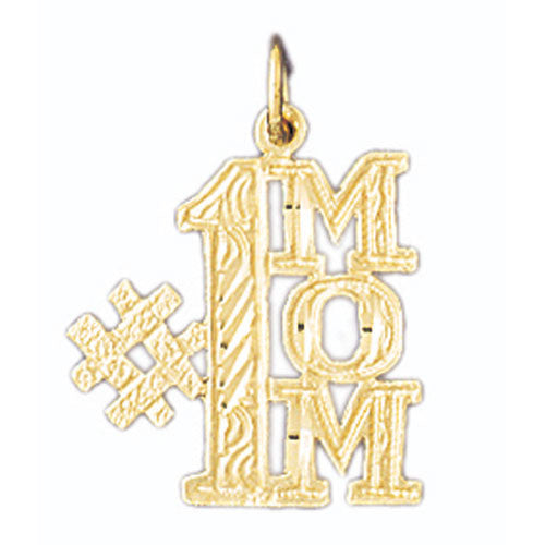 14K GOLD SAYING CHARM - #1 MOM #9816