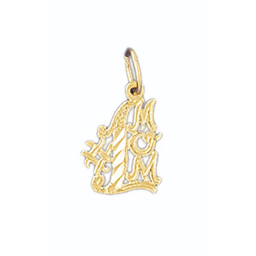14K GOLD SAYING CHARM - #1 MOM #9819