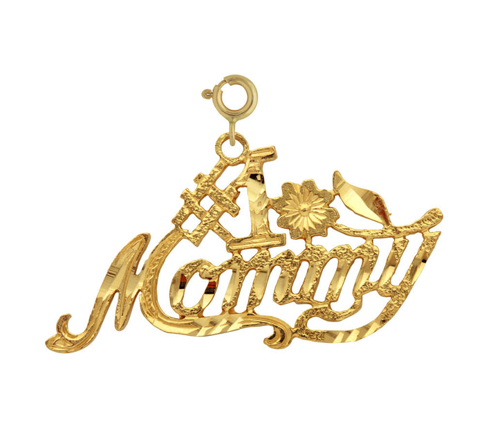 14K GOLD SAYING CHARM - #1 MOMMY #9791