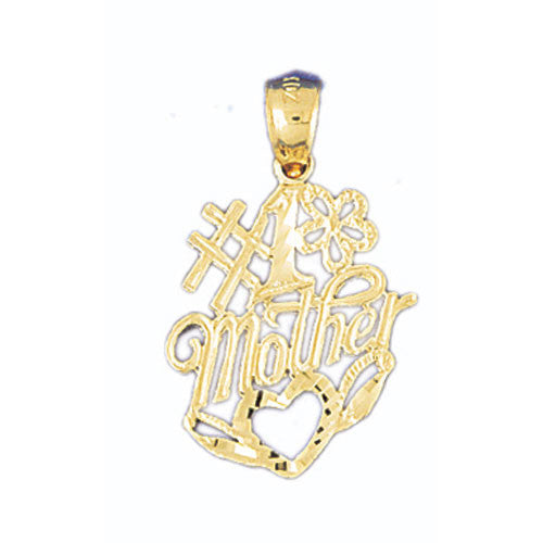 14K GOLD SAYING CHARM - #1 MOTHER #9777