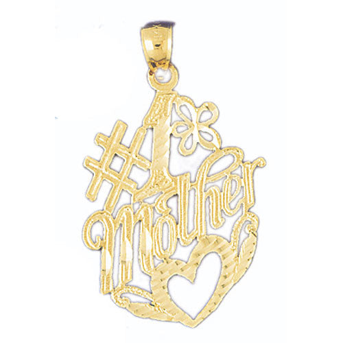 14K GOLD SAYING CHARM - #1 MOTHER #9778