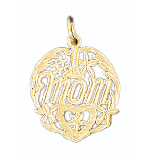 14K GOLD SAYING CHARM - #1 MOTHER #9795