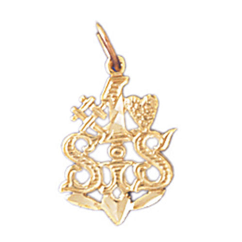 14K GOLD SAYING CHARM - #1 SIS #9951