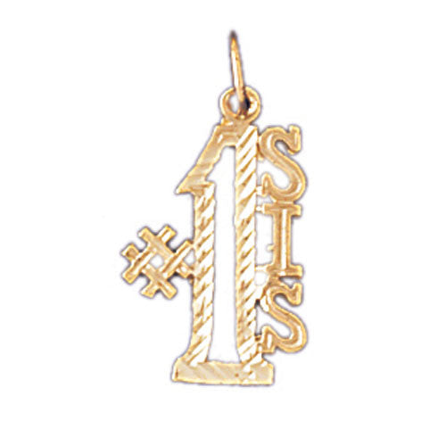 14K GOLD SAYING CHARM - #1 SIS #9962