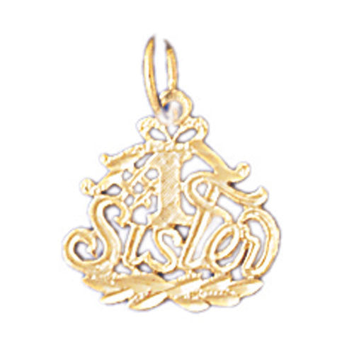 14K GOLD SAYING CHARM - #1 SISTER #9949