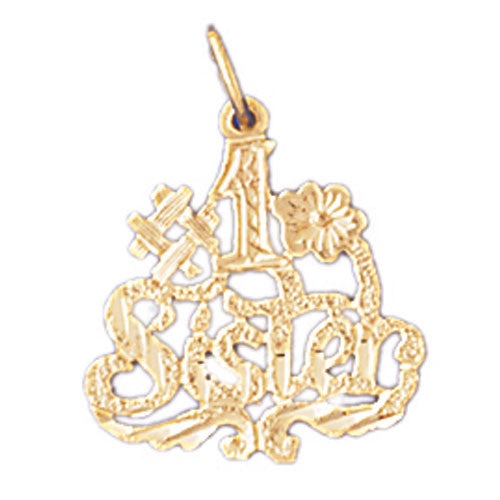 14K GOLD SAYING CHARM - #1 SISTER #9950