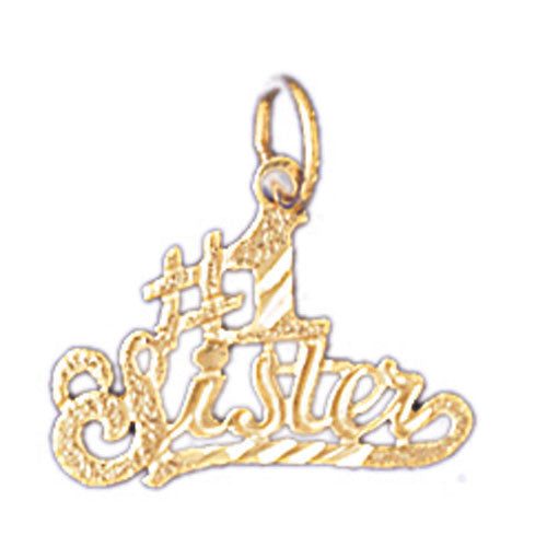 14K GOLD SAYING CHARM - #1 SISTER #9952