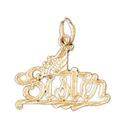 14K GOLD SAYING CHARM - #1 SISTER #9953