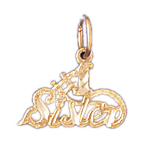 14K GOLD SAYING CHARM - #1 SISTER #9955