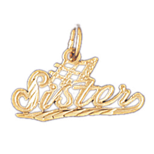 14K GOLD SAYING CHARM - #1 SISTER #9956