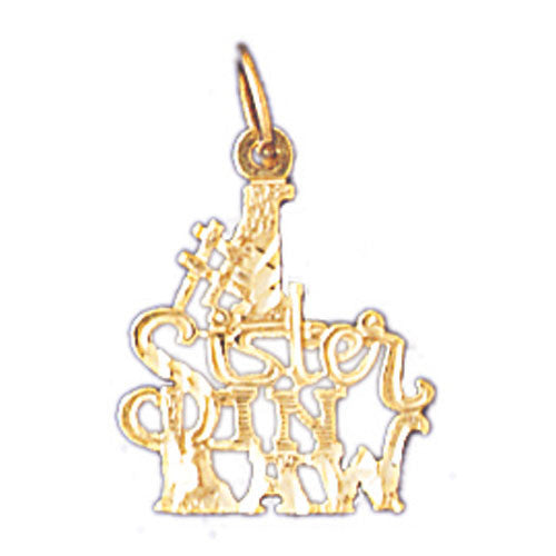14K GOLD SAYING CHARM - #1 SISTER IN LAW #10483